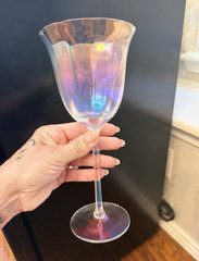 Anthropologie Iridescent Decorative Glass Wine Glass Set of 8