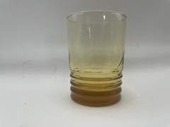 Vintage Amber Glass Ribbed Bottom Cup with Base Star Mark 7 Oz
