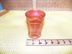 Vintage FENTON Carnival Glass Marigold «Butterfly & Berry» Pattern Tumbler