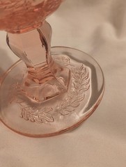 Vintage L.G. Wright Glass Madonna Inn Pink Wild Rose Water Goblet 6.5″
