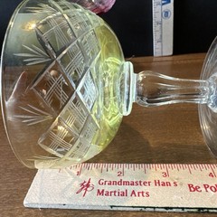 VTG.*Champagne/Sherbet Glasses *cut Diamond Pattern *various Pastel Colors
