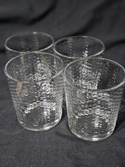 Clear Glass Pebble Tectured 4″ Tall Glasses