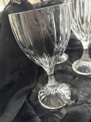 Vintage Mikasa Park Lane 6 3/4″ H Crystal Water Goblet Wine Glasses Set of 4