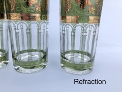 Cera Golden Grape Glass Highball Tumbler Set Of 8