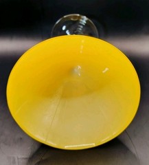 Three Cased Glass Handblown Martini Stemware Glasses Two Lime Green One Yellow