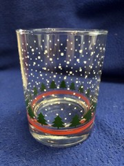 🎄Vintage Libbey Christmas Tree Falling Snow Double Old Fashioned Set of 4 BOX