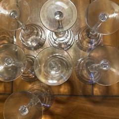 Set Of 9 Vintage Liquor Cocktail Stemmed Clear Glass 5”