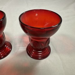 4- New Martinsville MOONDROPS RED * 2 3/4″ – 2 oz SHOT GLASSES/ TUMBLERS*