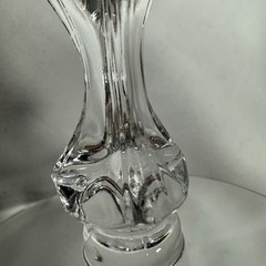 Vintage Pressed Glass Stemware Etched Swirl Sherbet Dessert Sculptural Stem 4.5”