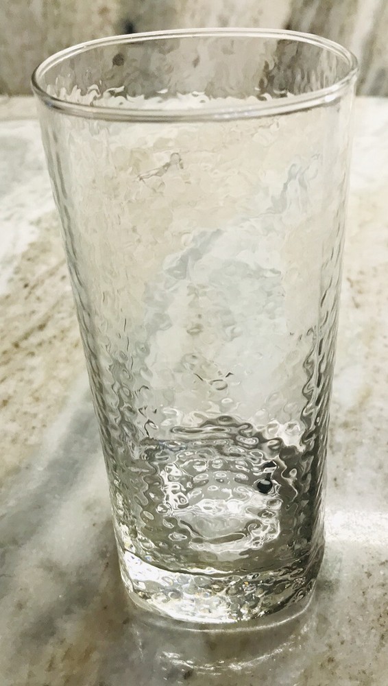 Vintage Style Libbey Crisa Clear Dimpled, Pinched Grip Glass Beer Tumbler 18oz