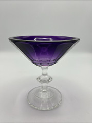 Purple Amethyst Crystal Champagne Sherbet Glass Vintage 5 1/4″ Tall