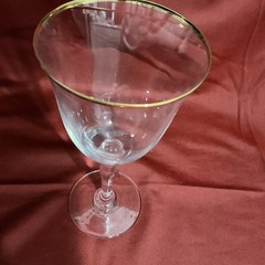 6 Vintage Classic Gold Rimmed Stemmed Goblets, Lovely Traditional But Unmarked