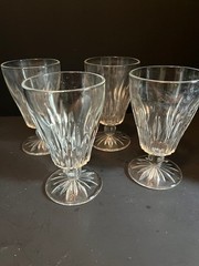 Vintage Glasses Starlite by Hazel Atlas Set of 4 water wine goblets 5.5” c1938