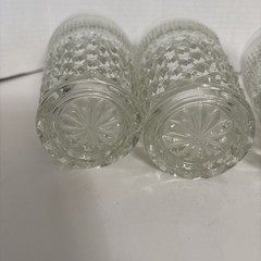 4- Anchor Hocking Wexford Flat Iced Tea Tumblers 6-1/4″ Diamond Glass 16oz