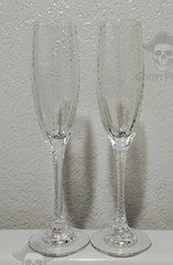Set of 2 Fabergé Atelier Bristol Crystal 10″ Champagne Flutes | Signed | MINT