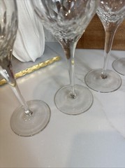 Set of (4) Svend Jensen Empress Clear 8 5/8” Claret Wine Goblets Glasses