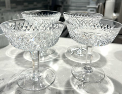 Waterford Crystal Alana Tall Sherbet or Champagne Glasses 4 1/8 inches Set 4 VTG