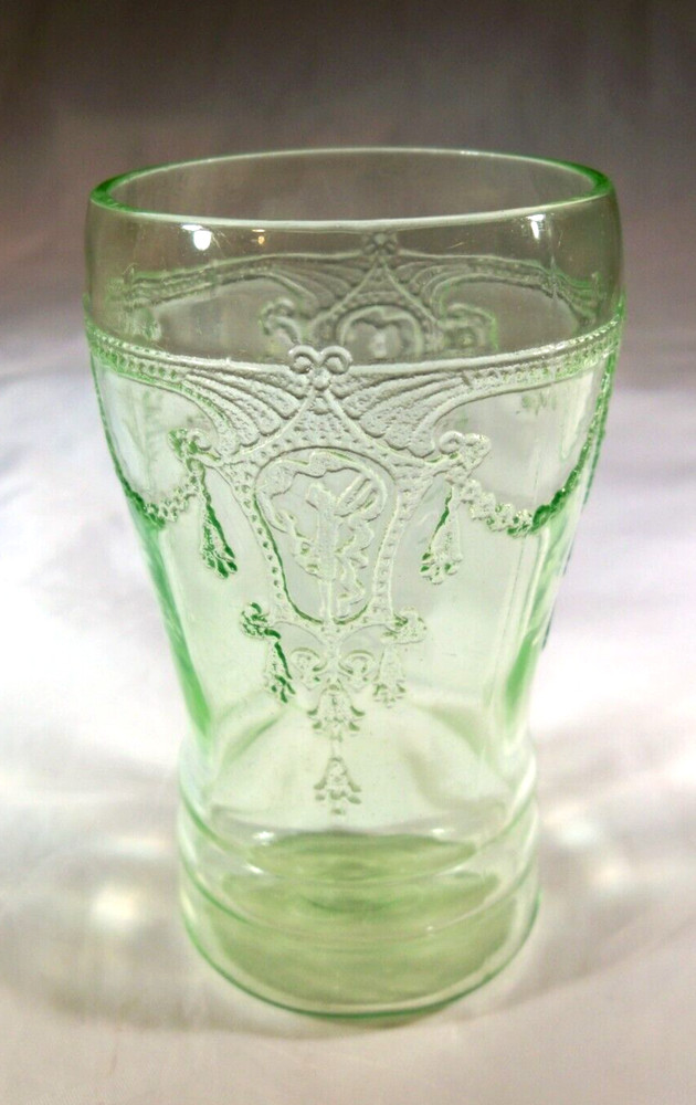 ANCHOR HOCKING CAMEO BALLERINA GREEN 3-5/8″ TALL 5-OUNCE FLAT JUICE TUMBLER!!