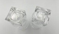 2 Iittala of Finland GEO 6 1/4″ Glass Square Base Highball / Tumblers