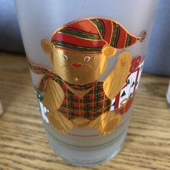 4 Vtg Culver 22K Gold High Ball Glasses Christmas “Yule” Bears W/Box – Festive