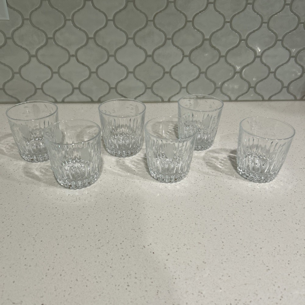 Vintage Princess House Heritage Pattern Discontinued Set Of 6 Glasses Mint Cond