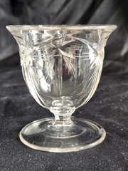 Vintage Oyster or Fruit Cocktail Clear Glass • 6 Point Starburst Pattern 3¼ Tall