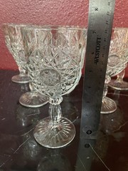Vintage Libbey Hobstar Goblets Set of 6 Star of David Clear Glass Glasses