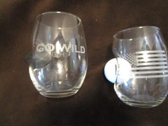 Original Set 2 BenShot Glass stemless wine glasses 14 Oz. Handmade in USA