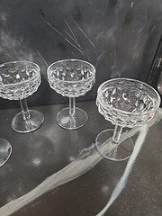 Lot Of 4 Fostoria American Champagne Tall Sherbet Martini Clear Glass