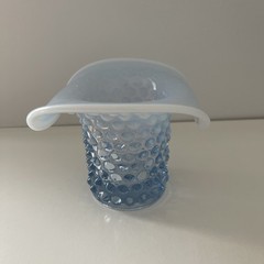 Duncan Miller Moonstone/ Blue Hobnail Opalescent Goblet And Hat