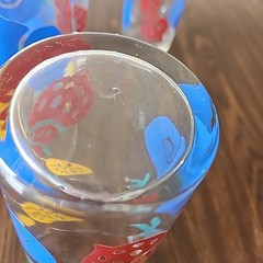 Vintage Libbey Glass Tumblers SET OF 4 Bright Colorful Sea Shells 6 1/4″ T 20 oz