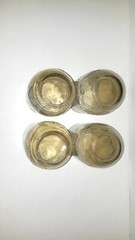 Anchor Hocking Juice Glasses Oak Leaf Low Ball Cocktail Glass Vtg Lot Of 4