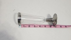 Plastic Stemmed Champagne Flutes Clear with Silver Rim and Base 4 oz Lot of 48