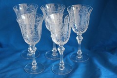 Vintage Tiffin-Franciscan June Nights 7 7/8 Water Goblets Lot of 5