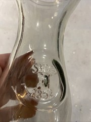 VINTAGE Paul Mason Clear Glass Milk Bottle Wine Carafe 9.75″ Stamped Since 1852