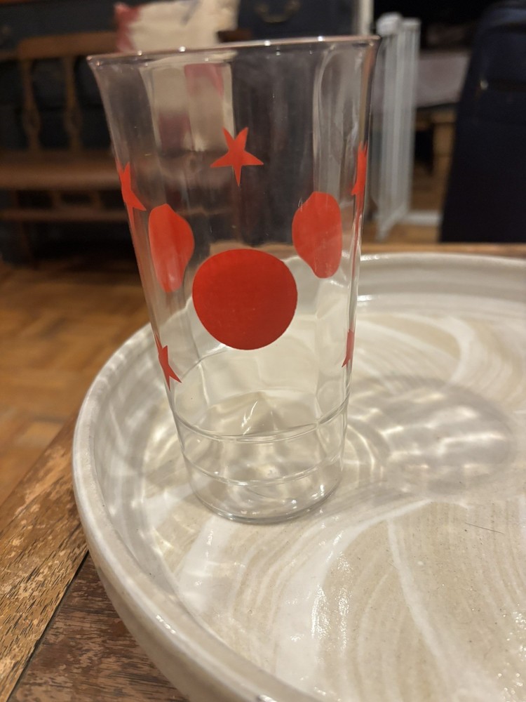 Vintage MCM Red Polka Dot + Stars Vintage Cocktail Glasses or Barware – PRISTINE