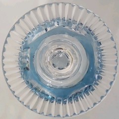 Vtg Rare Cut To Clear Turquoise Wine Glass Hobstar Pattern Kusak Glass Works EC