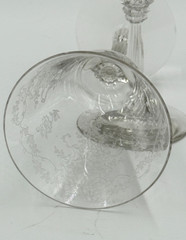 Fostoria Romance Flowers and Ribbons Stemmed Water Glasses – 7 1/2″ – 9 oz. (2)