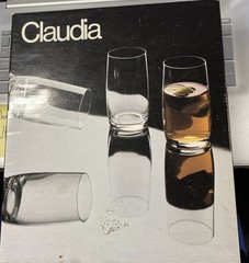 6 Claudia Bohemia Crystal Hi-Ball Highball Glasses Tumblers Czechoslovakia