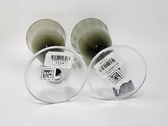 Qualia Crystal Glassware Meridian Goblet Set of 2 Glasses, Black Smoky Finish