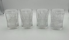 Fostoria Aspen Hi Ball Glasses Set of 4 Clear 5” Tall Vintage MidCentury Barrage