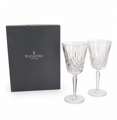 8.25” New In Box With Tags Waterford Crystal Lismore Tall Goblet Set Of Two NIB