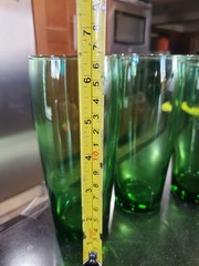 Set Of 4 Vintage Anchor Hocking Forest Green 6.5″ Straight Side Tumblers