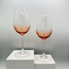 Galway Irish Crystal Erne Wine Glass Pair Blush