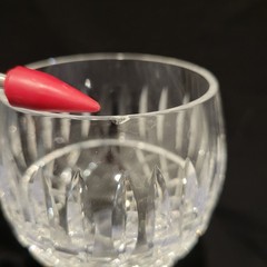 2 WATERFORD Crystal LISMORE Vintage Wine Hock Glasses 7 1/2″ Ireland Irish