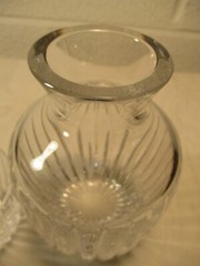 MOSER ??? HEAVY CLEAR CRYSTAL RIBBED DESIGN TUMBLE UP BEDSIDE CRAFTE