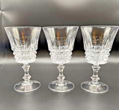 Set/3 Cristal D’Arques TUILLERIES VILLANDRY Crystal Wine Glasses 5 1/4″