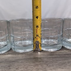 5 Anchor Hocking Tartan Clear Manchester Whiskey Glasses Old Fashion 3.5″ Rocks