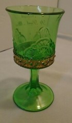 EAPG Jewel Cordial Emerald Green Souvenir St. Paul, Minn. 4″ Tall VTG FREE SHIP