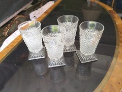 Westmorland English Hobnail Footed Ginger Ale Glasses (4)